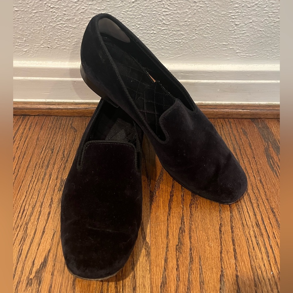 Brooks Brothers | Peal & Co. Black Velvet Slippers Size 10D